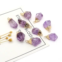 natural crystal stone pendants raw irregular amethyst accessories jewelry making necklace earrings