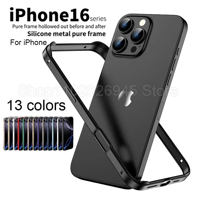 Гибридный силиконовый каркас алюминиевый металлический чехол для телефона iPhone 16
