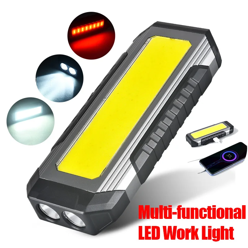 

4000 лм перезаряжаемая Рабочая искусственная портативная магнитная лампа с 7 фоторежимами мАч яркая вспышка для ремонта автомобиля дома