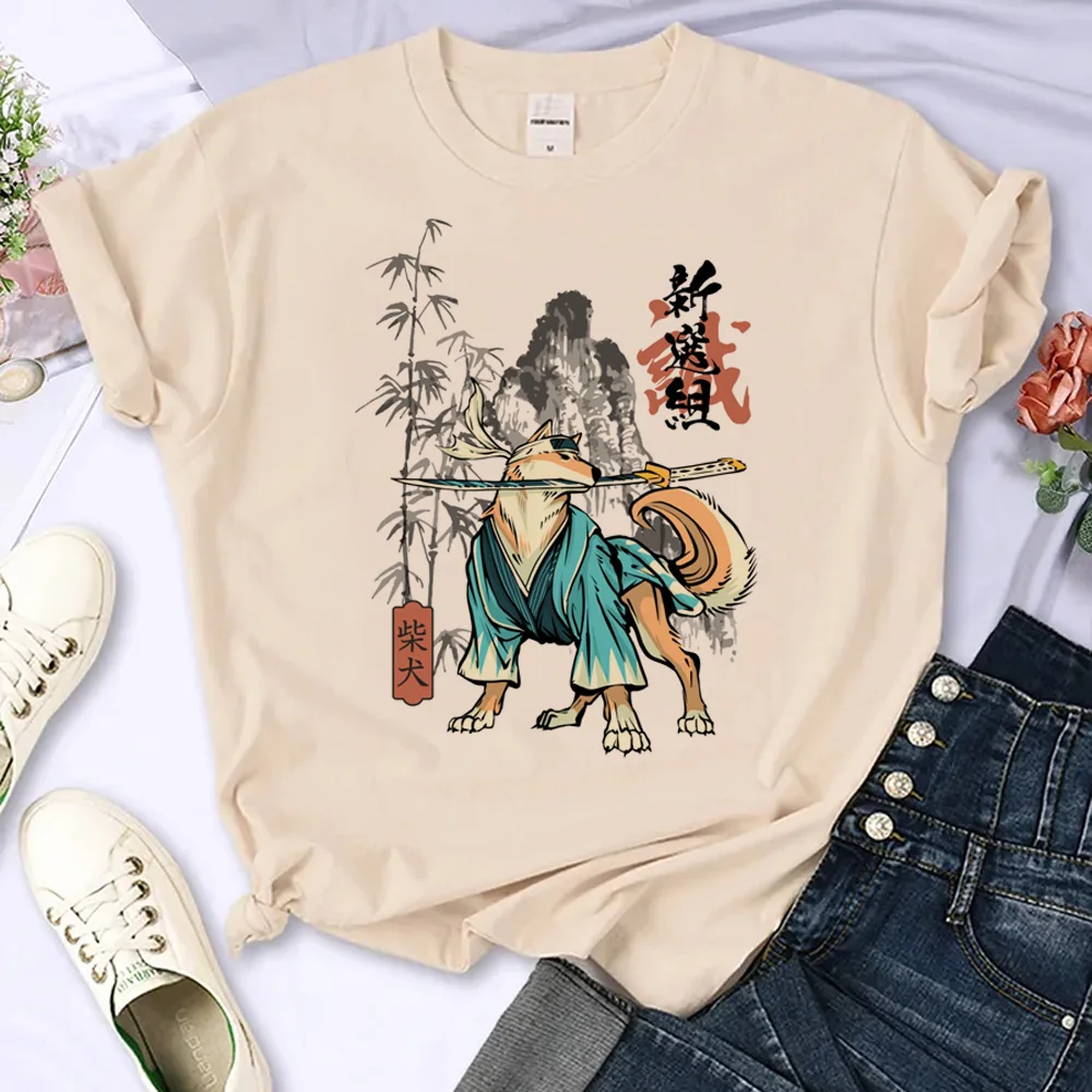 

Shiba Inu t-shirts women graphic Japanese tshirt girl streetwear y2k 2000s clothing