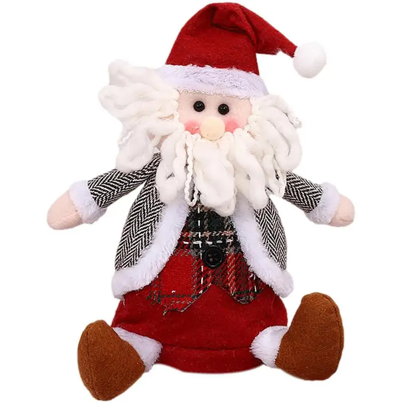 

Рождественская Подарочная сумка с куклой, плюшевая кукла, рождественские подарочные пакеты для детей, рождественские кукла-снеговик, олень...