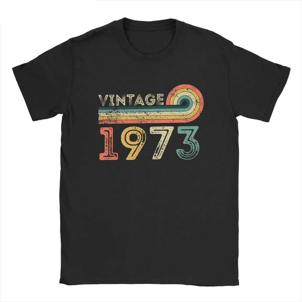 

Men's T-Shirts Vintage 1973 50th Birthday Born In 1972 Pure Cotton Tees 50 Years Old T Shirts Round Neck Clothing Graphic