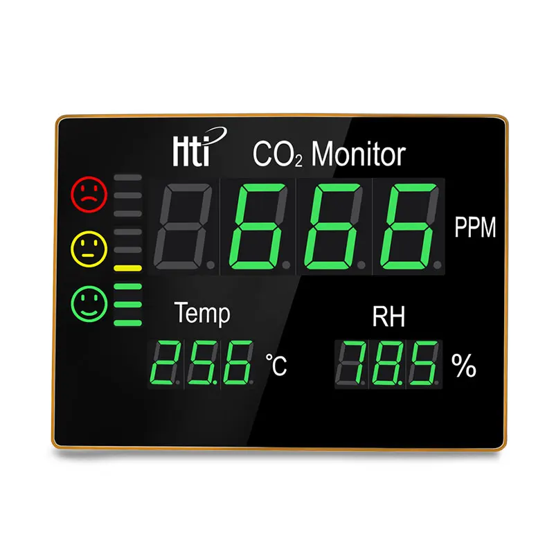 

Wall Mount Gas Analyzer Ppm Meter Carbon Dioxide Air Detector Indoor Co2 Tester Analyzer 388*288*43mm HT-2008 HTI/OEM