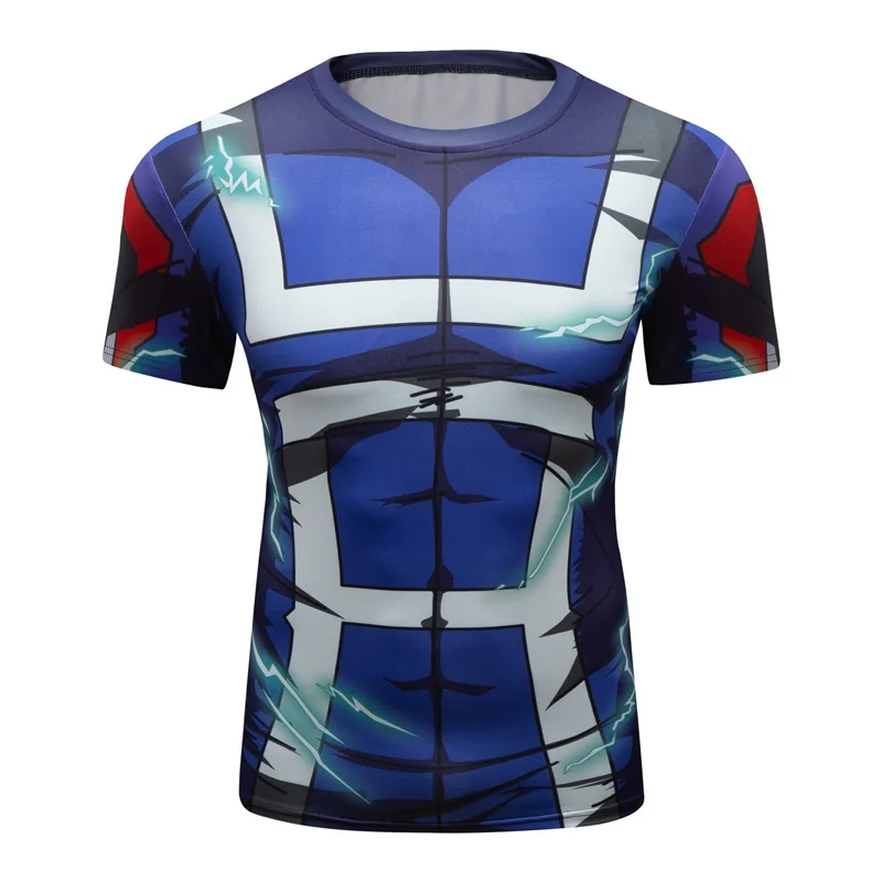 Brand Men T Shirt Gym Fitness Jogging Sports Compression Quick Dry Fit Tight Rashguard Top Running Train Exercise Short Sleeve