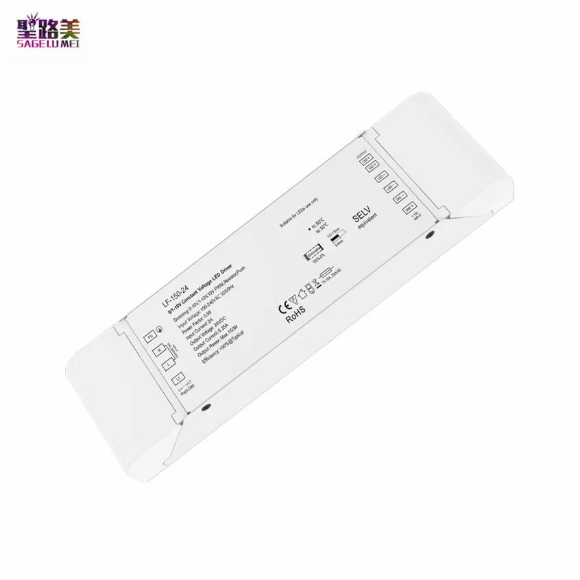 

150W 12V 0/1-10V Dimmable LED Driver Constant Voltage AC110V-220V Push-Dim DC24V LED Power Supply For Office / Commercial Tape