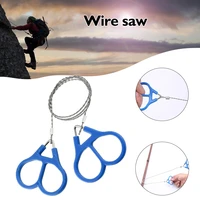 outdoor camping hiking pocket saw travel emergency survive tool stainless steel wire kits with finger handle for cutting