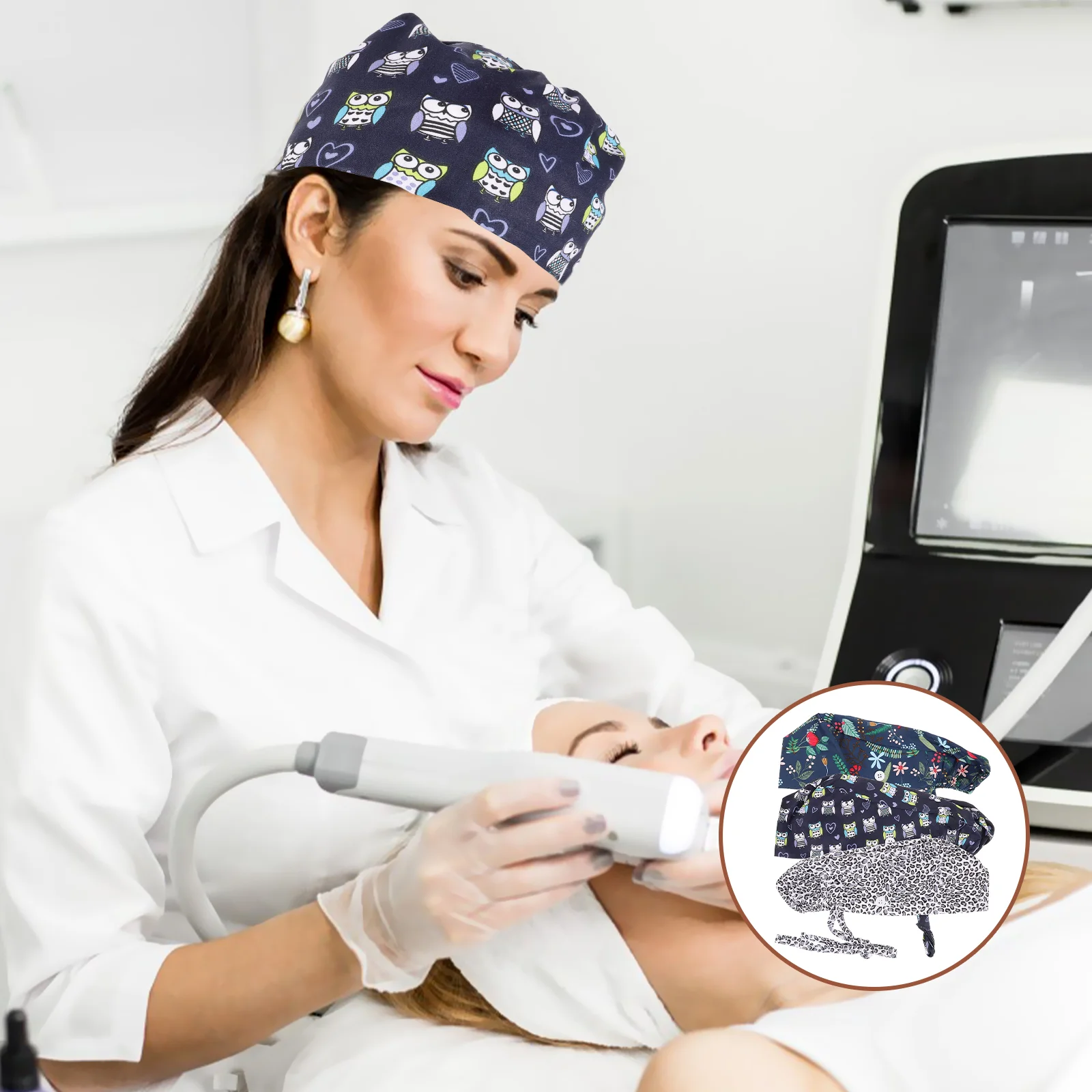 

3 Pcs Men Scrub Cap Women Tie Back Hat Nurse Hair Nursing Hats Caps Nurses