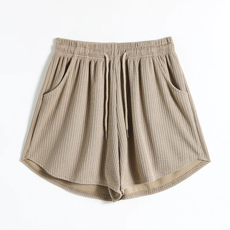 New Fashion Trend Women'S Summer Thin, Slim, Loose, High Waist Versatile Casual Shorts Ice Silk Wide Leg Sports 3-Point Pants