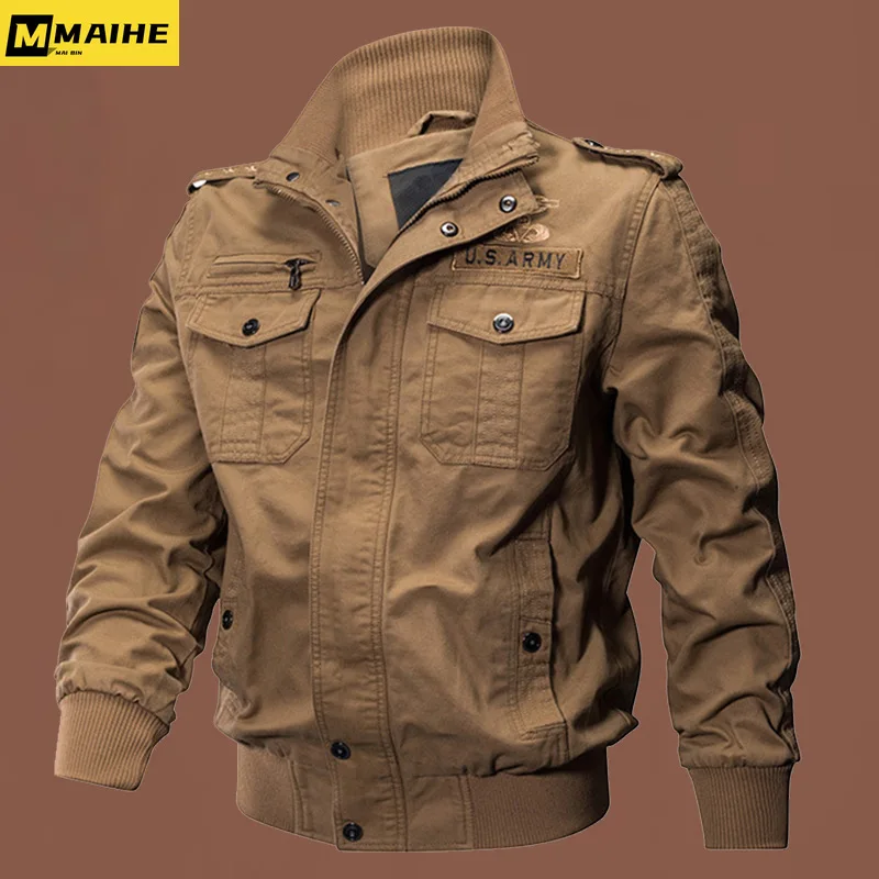 

Мужская водонепроницаемая ветрозащитная куртка-карго большого размера, модель 6XL на осень и зиму, 2023