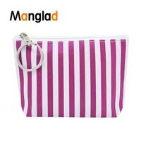 girls stripe mini coin pouch key card cosmetic holder purse storage bag women change wallet zipper portable money bags gift