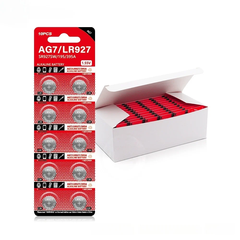 Фото 5-10 шт. AG7 LR927 SR927SW 395 395A L926F 1,55 В щелочная батарейка-таблетка для часов, калькулятора, игрушек с дистанционным управлением №5