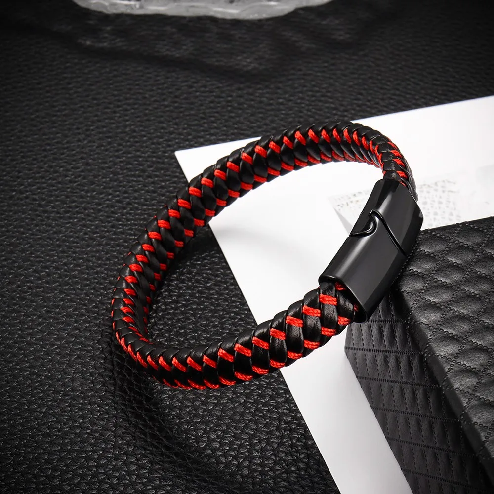 Новый мужской многослойный Плетеный Кожаный Браслет премиум-класса из