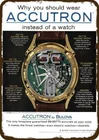 1962 Accutron Bulova Spaceview часы винтажная копия внешнего вида металлический жестяной знак настенное искусство