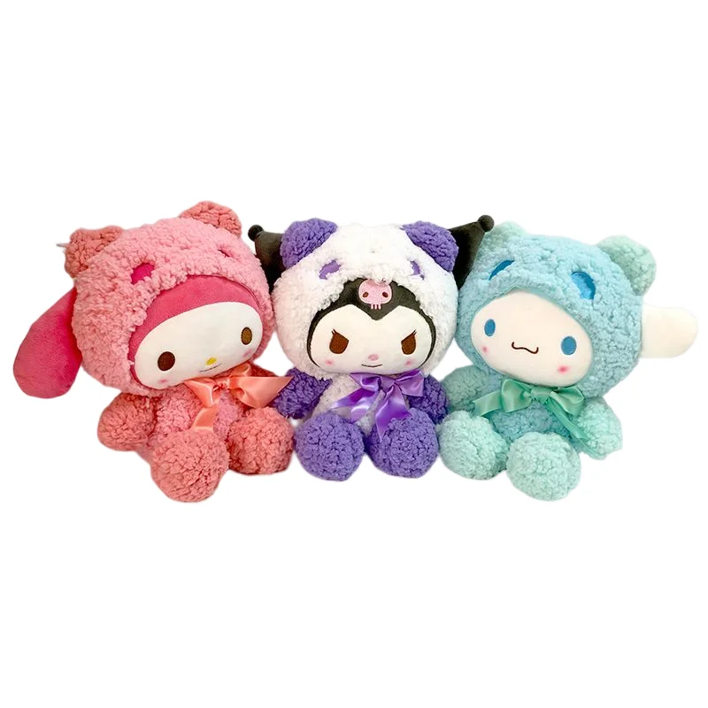 

Kawaii Cartoon Panda Transformed Into Sanrio Collection My Melody Cinnamoroll Kuromi Doll Toy Plush Gift