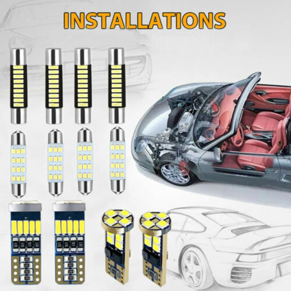 

12 шт., автомобисветильник светодиодсветодиодный лампы для внутреннего освещения