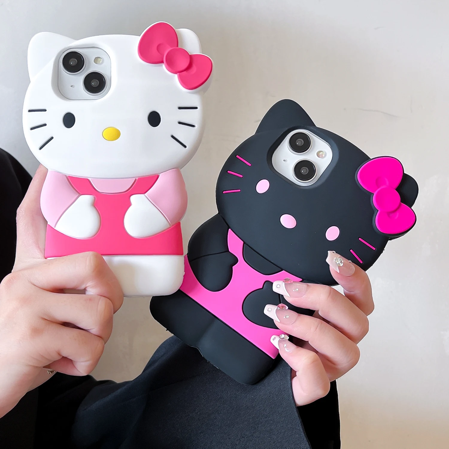 Для iPhone 16 Pro Max Plus цветной бант Hello Kitty мультфильм силиконовый чехол на заднюю