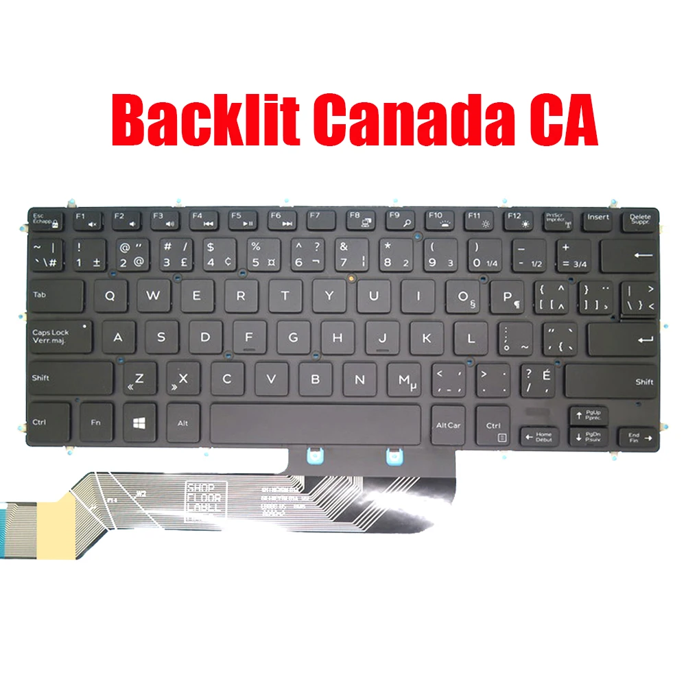 

Backlit Canada CA Keyboard For DELL For Vostro 3480 3481 3490 3491 5370 5468 5471 For Latitude 13 3379 3310 3390 2-in-1 3490 New