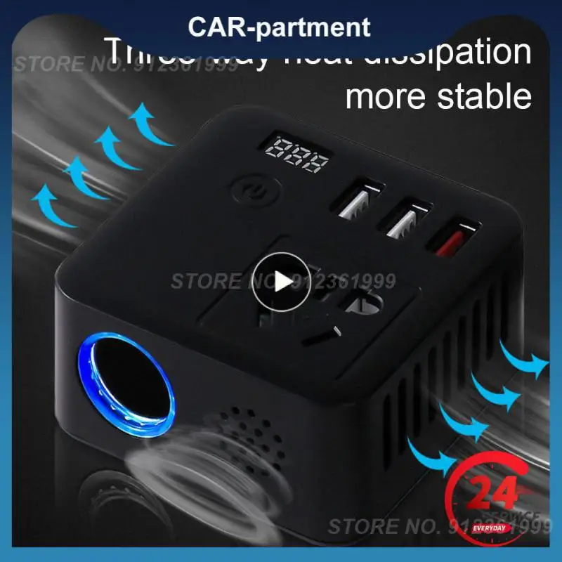 

High Power Car Inverter Portable Universal Socket Power Adapter Inverter Digital Display Universal Practical Multifunctional