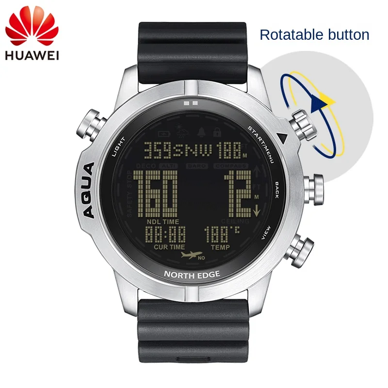 

HUAWEI Men's Outdoor Sports Waterproof Smart Diving Computer Watch Height Air Pressure Compass Temperature Electronic Watch