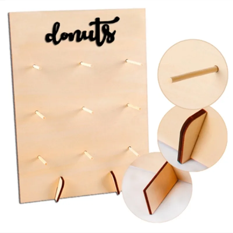 1 шт. деревянный пончик настенный дисплей Деревенское свадебное украшение