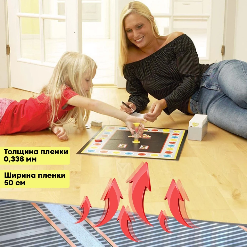 Теплый пол электрический с терморегулятором 2 кв. м. / Инфракрасный Пленочный -