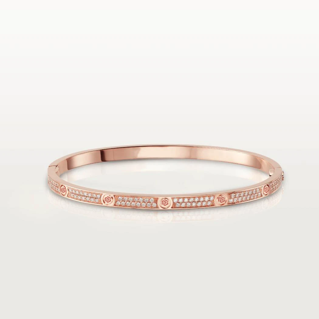 

NIGO Free Shipping Diamond Inlaid Narrow Version Bracelet Delicate Oval Appearance 18K Real Gold Accessory Jewelry #nigo82392