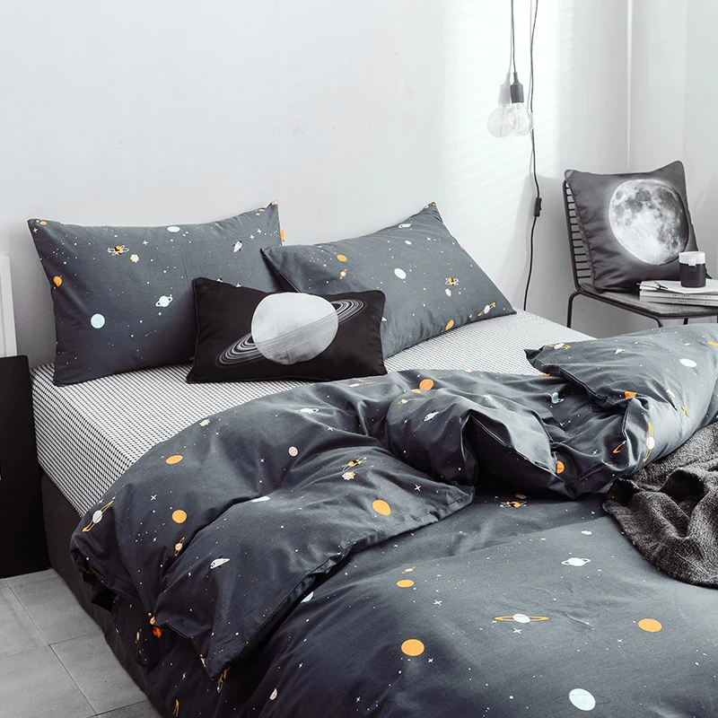 

Four-Piece Twill Set 100 Cotton Student Dormitory Bed Sheet 3-Piece Cartoon Beddings Quilt Cover