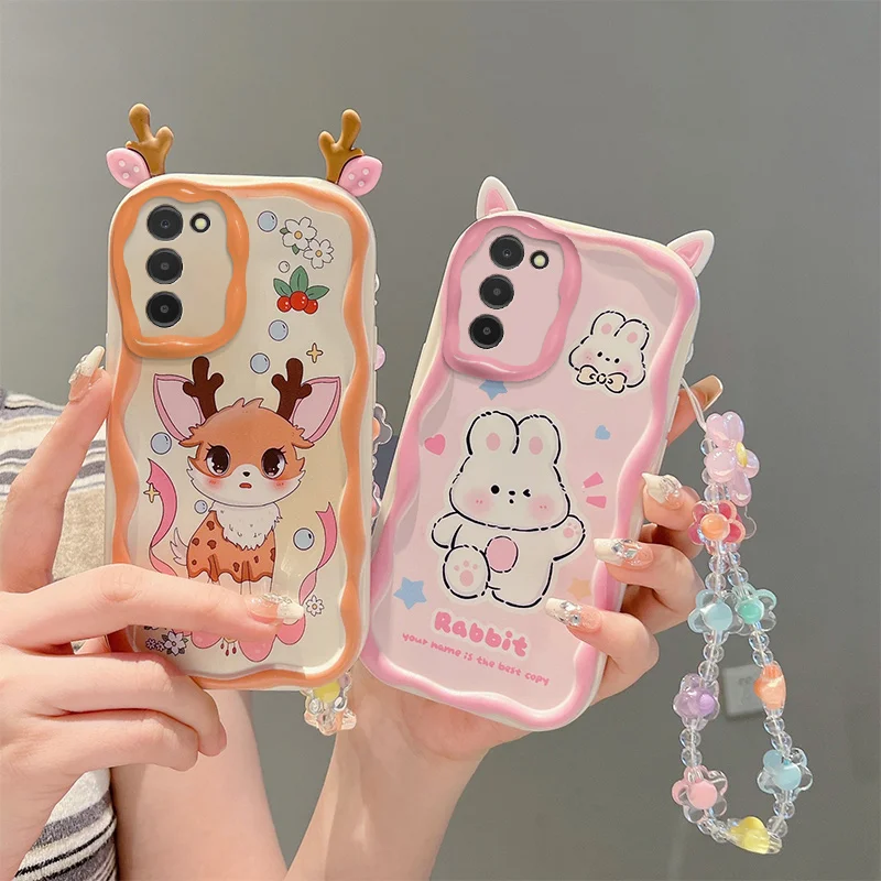 

Luxury Doll Cartoon Silicon Cute Sika Deer Frog Dust Bunny Rabbit Phone Case On For Samsung Galaxy S20 Fe 5G S20 Lite Back Cover