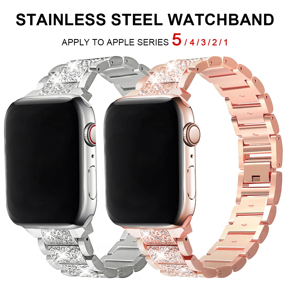 

Bling Diamond Strap For Apple Watch Band 44mm 41mm 40mm 45mm 42mm 38mm 49mm 44 45 Metal Bracelet For iWatch Series 8 7 SE 6 5 4