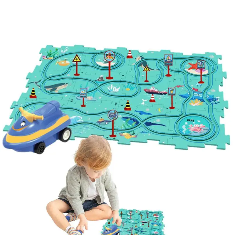 

Детский гоночный трек набор игрушечный автомобиль и головоломка доска электрический автомобиль трек головоломка игровой набор Монтессори игрушки для детей дошкольного возраста