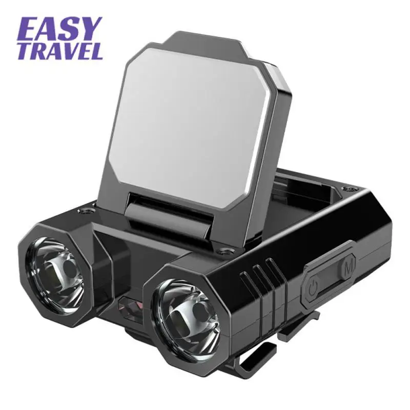 

Adjustable Headlight Red Blue Camping Lantern Blaze Abs Mini Headlights Fishing Outdoors Multi-function Warning Lights