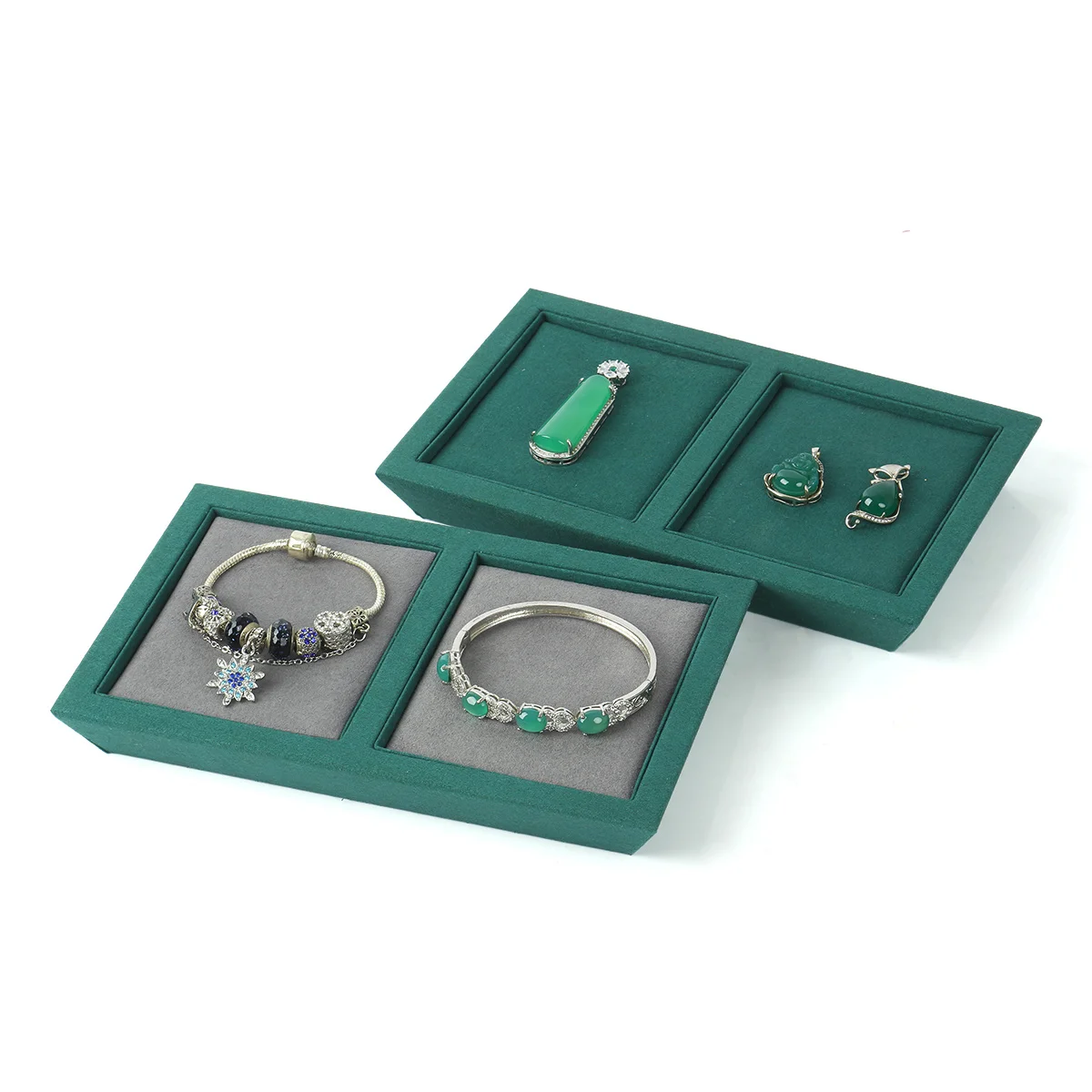 

2022 New Arrive Microfiber Jewelry Display Trays For Ring Bracelet Jewellery Holder Plates