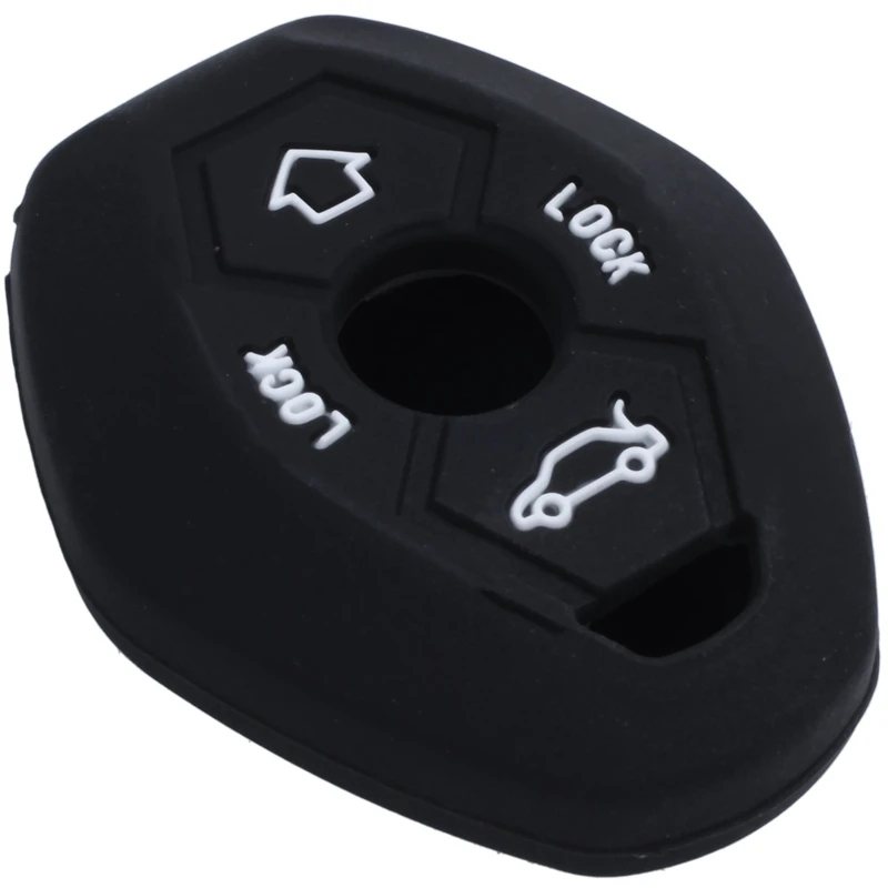 

3 Button Remote Key Fob Silicone Case Cover For BMW E46 E39 E63 E36 E81X5 Z3 Z4, Black
