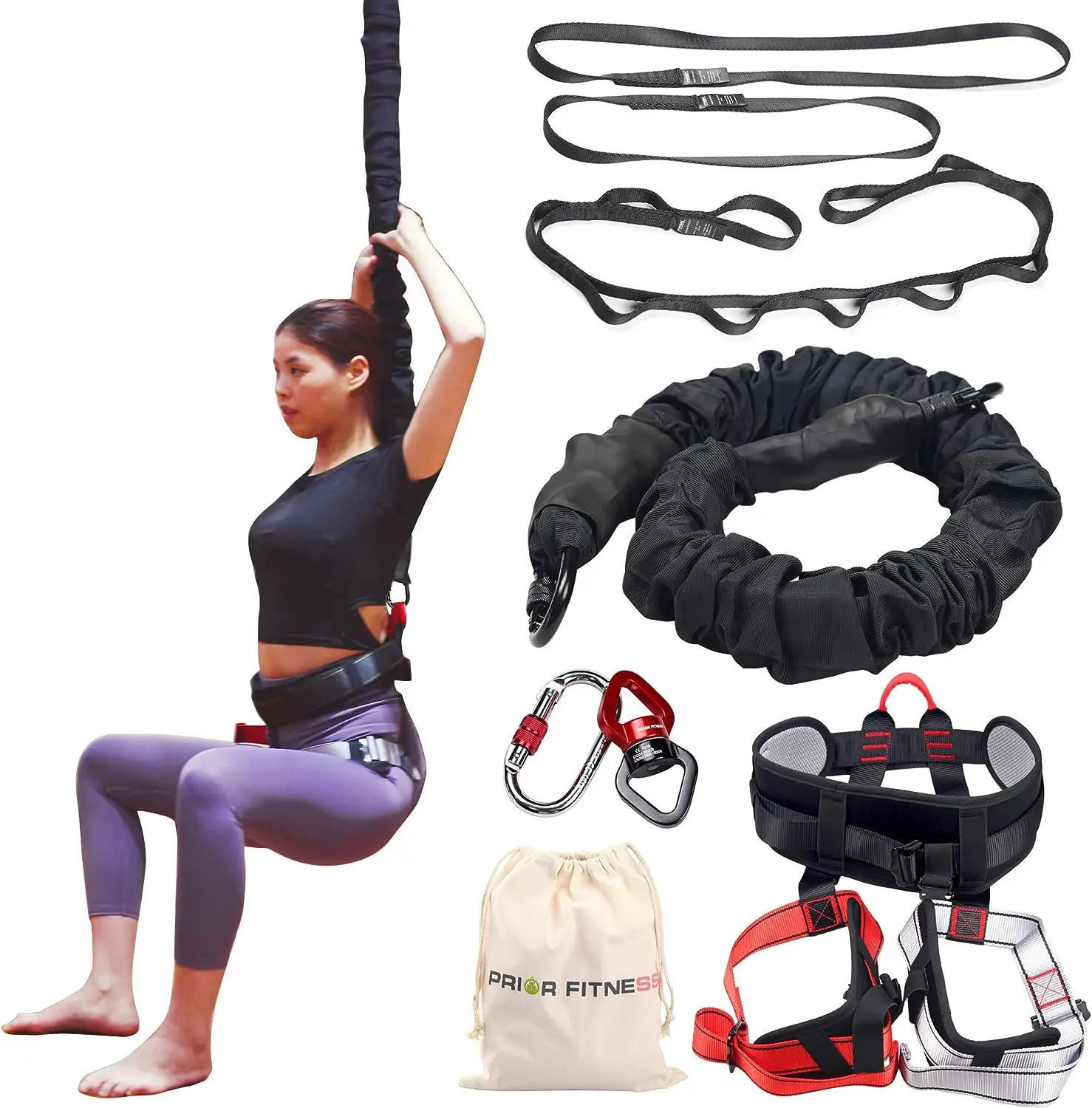 

FITNESS Bungee Fitness Set Yoga Bungee Cord Rope Resistance Air Dance Rope Exercise Fitness Home Gym Professional Training Equip