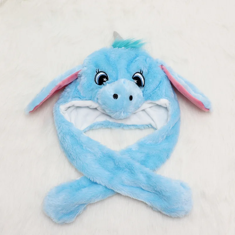 

Winter Plush Movable Bunny Ears Hat Women's Rabbit Beanie With Moving Ears Toys Earflap Airbag Cap Hat for Kids Girls Lugs Gift