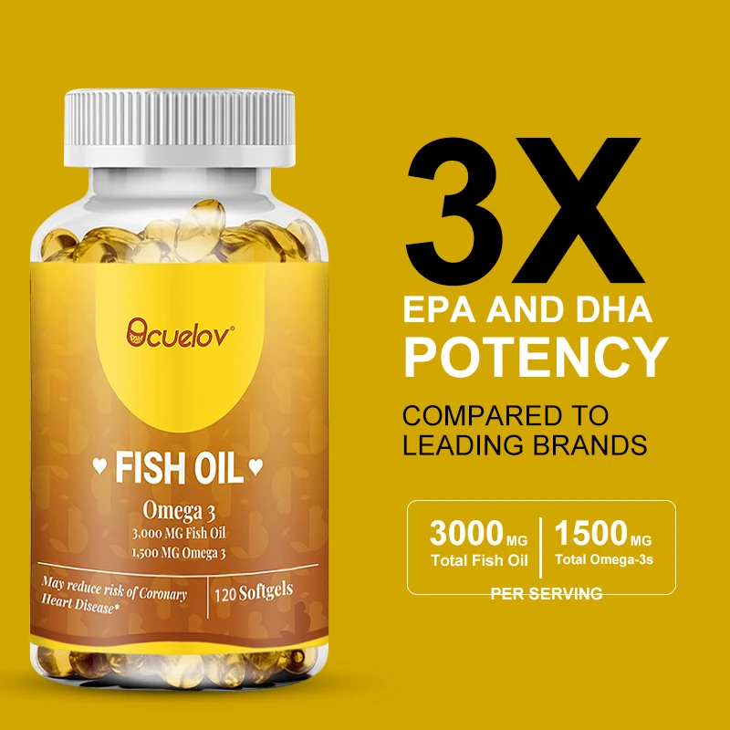 

Fish Oil Soft Capsules - Enhance Brain Intelligence, Relieve Stress, Lower Cholesterol and Coronary Heart Disease, Improve Mood