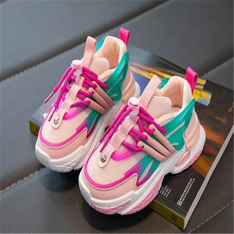 

Children's Casual Sports Shoes Outdoor Running Shoes Autumn New Kids Shoes Space Submarine Boys Girls Thick-soled Dad Shoes 2023