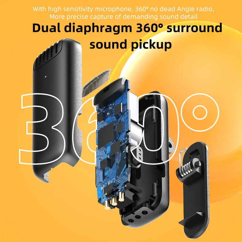 Беспроводной петличный компактный микрофон для записи видео заряжаемый