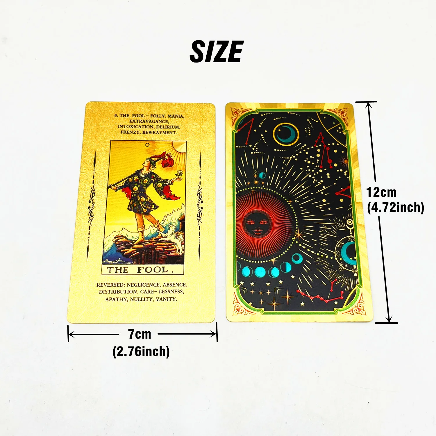 1 Deck Tarot Cards Plastic Rider Waite Gold Black Waterproof Durable Oracle With Guide Book 78 L720 |