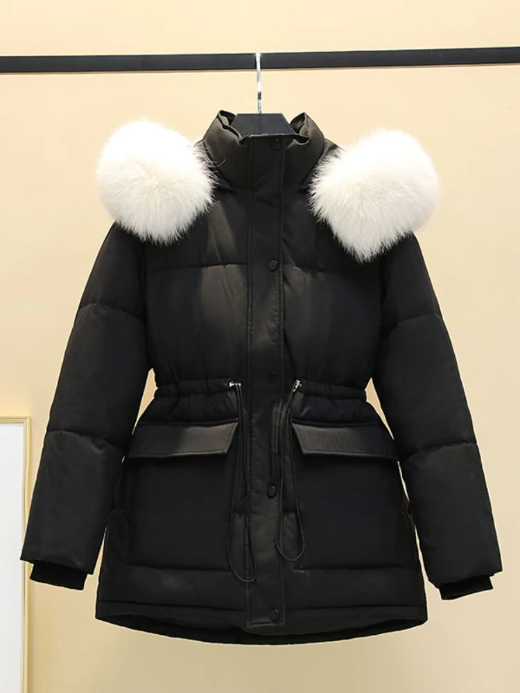 Women's Winter Jacket Thick Warm Parka Hooded Casual Oversize Fur Collor Cotton Padded Parkas for Women Outwear Female 2023