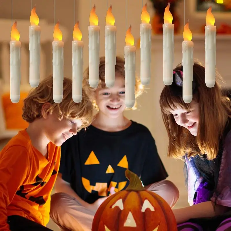 Беспламенные плавающие свечи 12X украшение на Хэллоуин мерцающие теплые