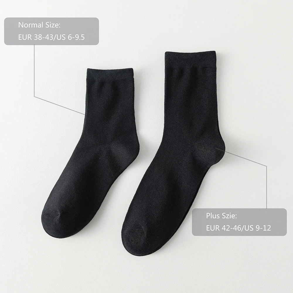 3 Pairs/Lot New Men's Cotton Socks New styles Black Business Men Socks Soft Breathable Autumn Spring for Male White Big Size