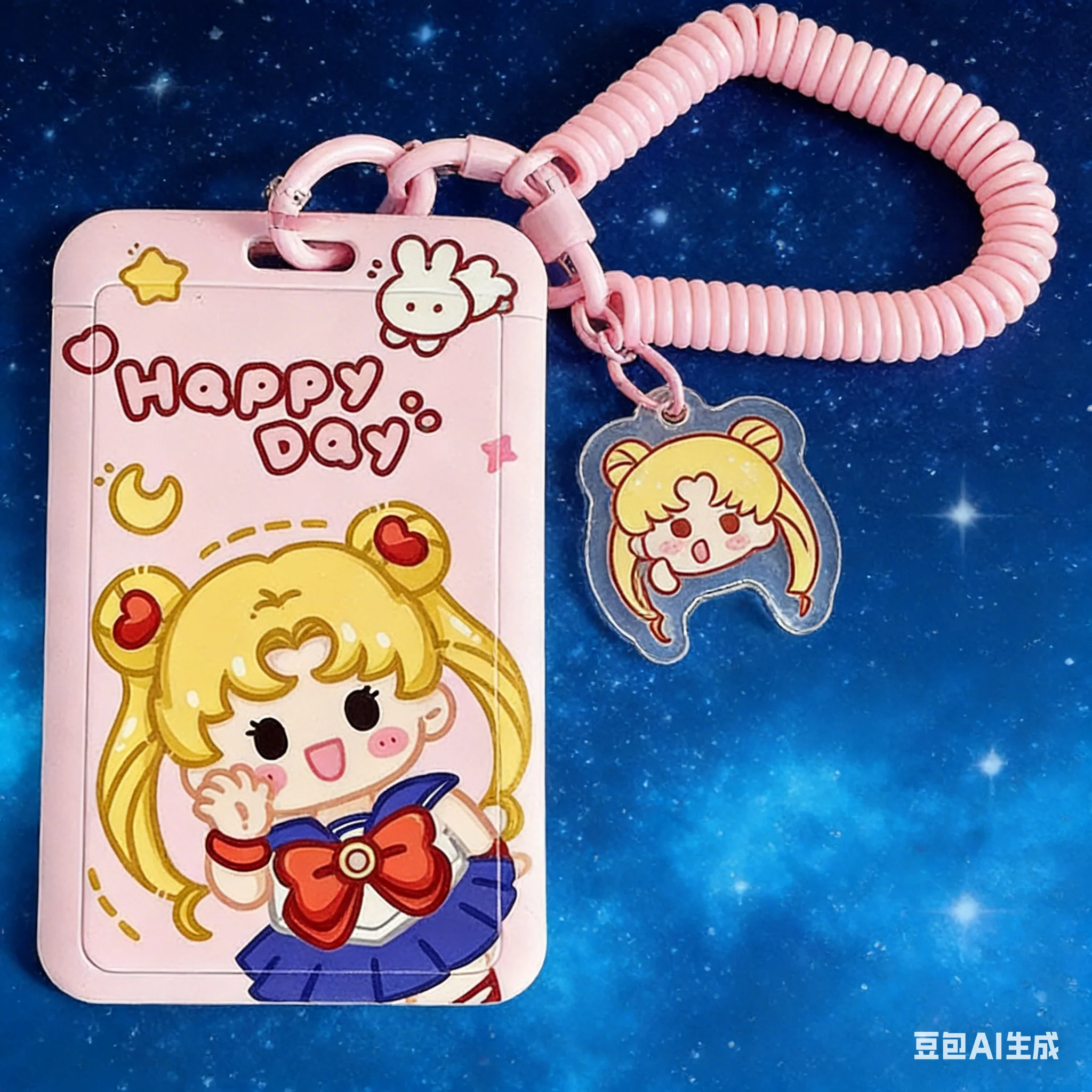 Kawaii Сейлор Мун брелок чехол мультяшный раздвижной держатель студенческая еда карта автобусная карта женская ID-карта держатель для кредитных карт (art.: 3920d3353d007) - 3920d3353d007