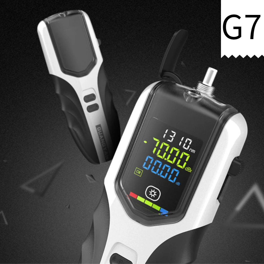 Новый оптоволоконный измеритель мощности G7 FTTH цветной ЖК-экран Высокоточный перезаряжаемый ручной Тестер Волоконно-сетевого кабеля VFL