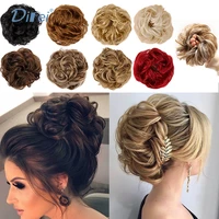 difei synthesis bun bows wig chignon extension women scrunchie hairpiece accessories hair bands curly organic fake hair