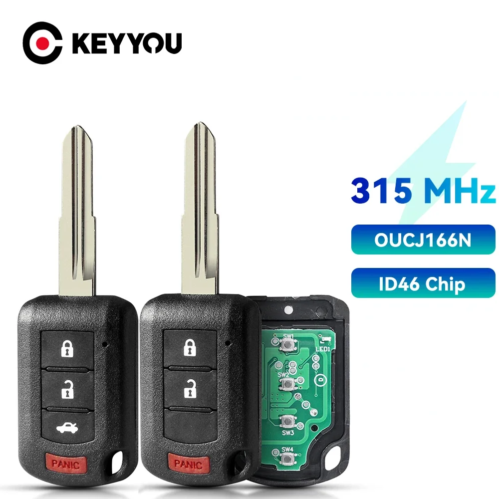 Фото KEYYOU 3/4 кнопочная проекция cj166n 315 МГц ID46 чип для Mitsubishi Outlander Sport 2016 2017 2018 Lancer №1