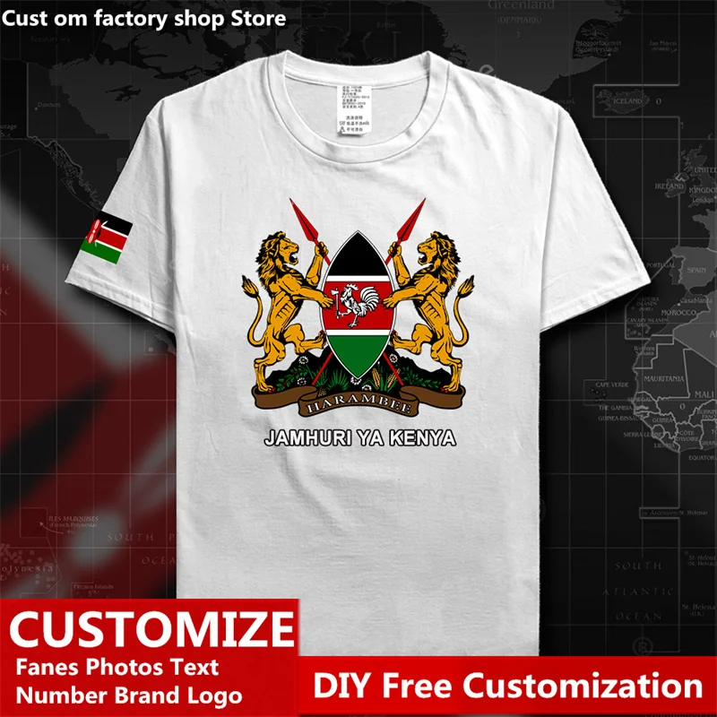 

Republic of Kenya Kenyan Country T shirt Custom Jersey Fans DIY Name Number LOGO High Street Fashion Loose Casual T-shirt