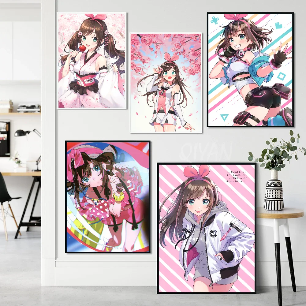 First Virtual Anchor Kizuna AI Poster Stickers Art Wall Murals Decor Game Room Gifts HD Painting