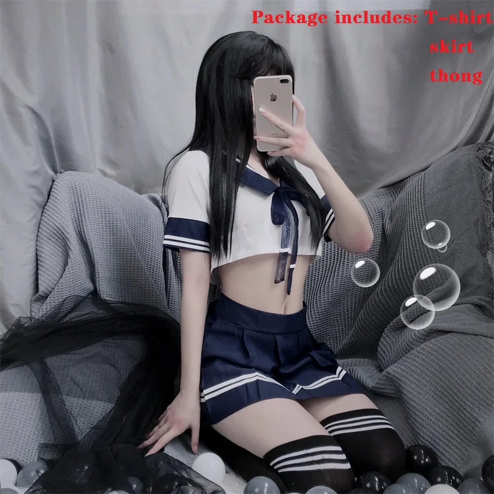 School Girl Japanese Plus Size Costumes Women Sexy Lingerie Temptation Suit Student Uniform Miniskirt Cosplay Cheerleader Outfit |