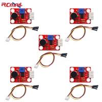 rcmall 5pcs lm386 electret microphone audio amplifier sound sensor module anti reverse plug with 3pin xh2 54 cable for arduino